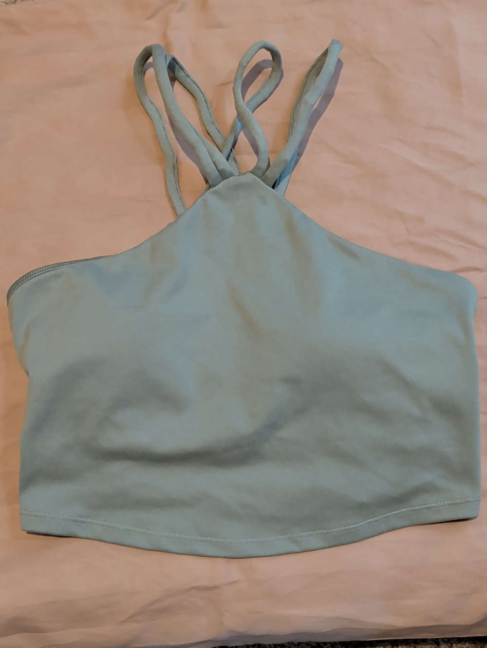 Gilly Hicks Green Strappy Halter Crop Tank